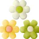 Sratte 3 Pcs Flower Pillows Flower Shaped Throw Pillow Cute Daisy Pillow Seating Cushions for Adults Home Bedroom Sofa Chair Couch Decor(Green, Yellow, White,20")