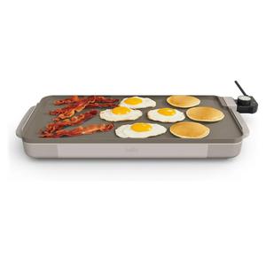 bella 10" x 20" Electric Griddle with EverGood™ Ceramic Nonstick Coating, Removable Temperature Probe, Dishwasher-Safe Drip Tray & Cool Touch Handles, Cook up to 10 Eggs, 1500 Watt, Oatmilk