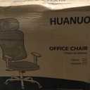 HUANUO Ergonomic Office Chair, High Back Mesh Chair for Big and Tall People with Lumbar Support, Adjustable Headrest and Armrest, Thick Cushion & Tilt Function Recliner for Home Office Black