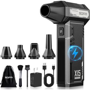 SDFM Compressed Air Duster - 180,000 RPM Snow Blower - with Brushless Motor, 3-Gear Adjustable Air Duster - for Keyboard, PC, Car, Air Bed, and Home Cleaning (X15)