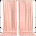 AK TRADING CO. Polyester Backdrop Drapes Curtains Panels with Rod Pockets - Wedding Ceremony Party Home Window Decorations - Peach, 5 ft x 10 ft (60"W x 120"L (Pack of 2))