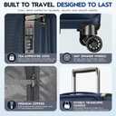 Carry On Luggage 22x14x9 Airline Approved, Softside Expandable Lightweight Travel Suitcase with Spinner Wheels (Blue, Carry-on 20 inch)