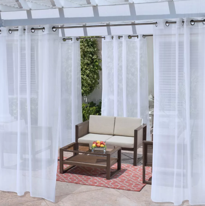 Set of 2 Light White Curtains Palets, 60x102 inches