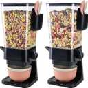 Cereal Dispenser Countertop Black 2 Pack with Bowls Spoons Cutlery Box,5.5 QT Dry Food Dispenser Snack Organizer Containers Storage for Pantry Kitchen Organization Oatmeal Nut Granola Candy