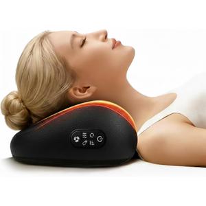 Shiatsu Neck Massager Pillow with Heat, 20 Nodes Deep Tissue Kneading Massage for Pain Relief, Back Shoulder Relaxation, Electric Cervical Support Pillow, Ideal Wellness Gift for Men Women