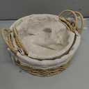 GIB Small Wicker Storage Baskets for Organizing, Round Woven Baskets with Handles & Liners, Decorative Boho Paper Rope Cute Baskets for Gifts, Decor, Pantry Table, Serving Trays, Set of 2