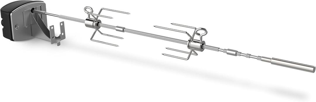 Weber Spirit & Pellet Rotisserie HeavyDuty Electric Motor, Stainless Steel Shaft & Forks, Fits Spirit Gas Grills & Searwood 600 Pellet Grill