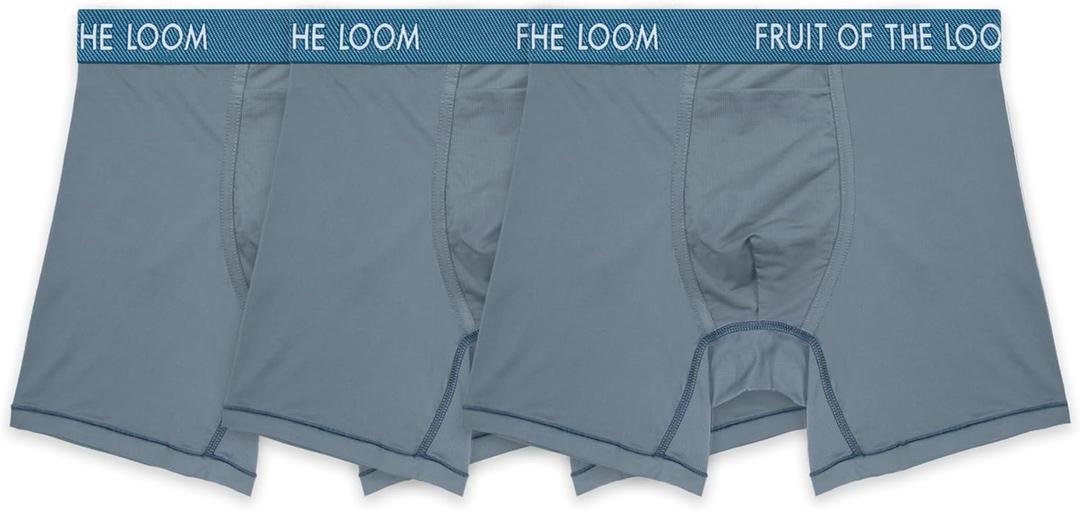 Fruit of the Loom Men's Getaway Boxer Briefs, Lightweight Breathable Fabric, Quick Dry & Odor Control (XL)