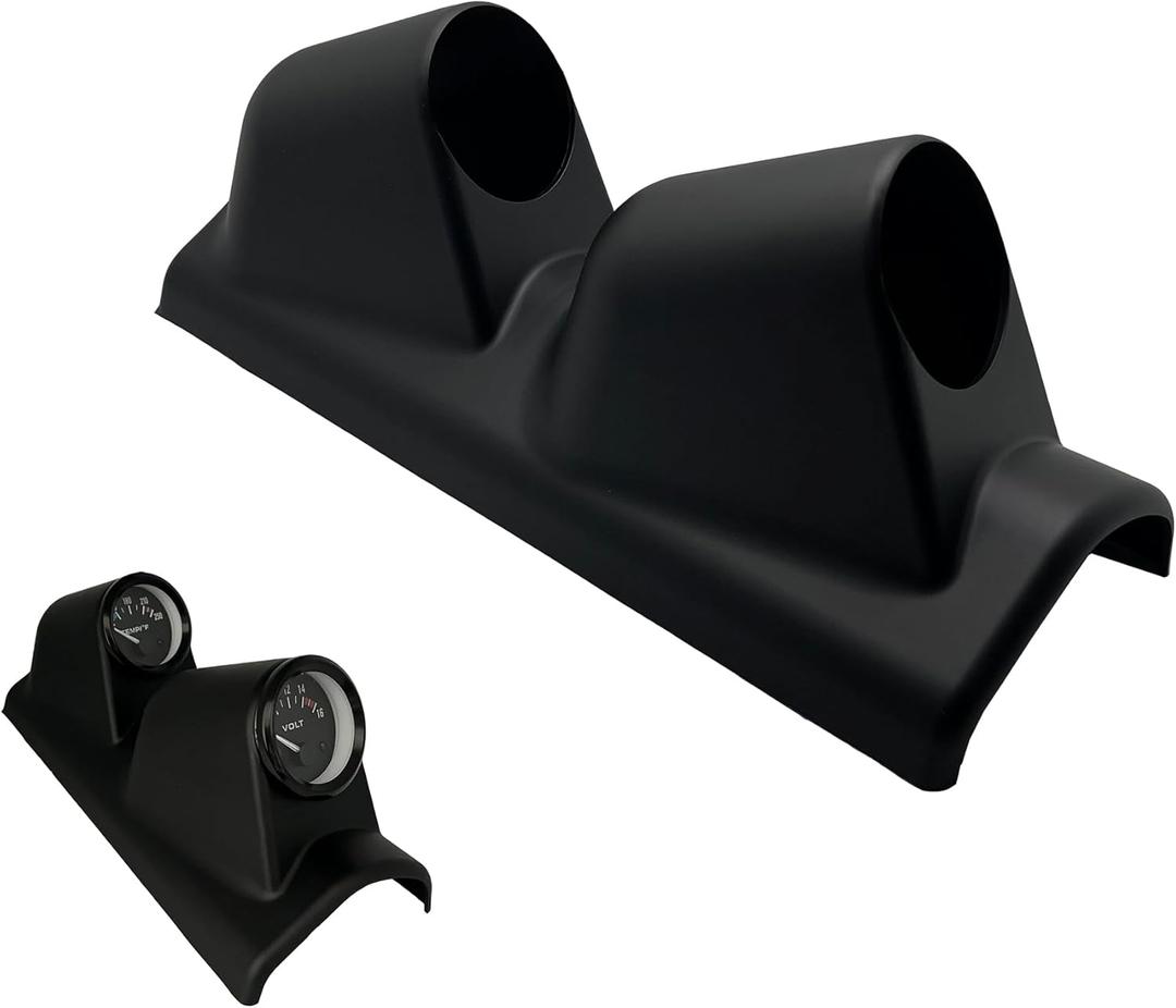 Universal Black 2" 52mm Double 2 Hole Pillar Gauge Pod Holder