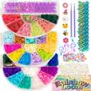 Rainbow Loom: 6,000 Bands Mighty Rainbow Case with 2 Mighty Looms, 6 Cute-tique Charms & 50 Beads  DIY Bracelet & Jewelry Making Kit for Kids 7+