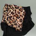 CHICME 2 Pieces Outfit Short Sleeve Top and Elastic Waist Pants Set Casual Leopard Print Pajamas Set-bk-L