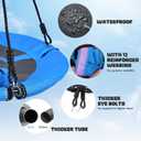 Trekassy 700lb 40 Inch Saucer Tree Swing for Kids Adults Outdoor 900D Oxford Waterproof with 2pcs Tree Hanging Straps, Steel Frame and Adjustable Ropes Blue