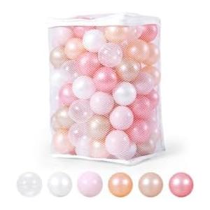 Ball Pit Balls Play Balls - 100 Pieces Baby Soft Plastic Balls BPA&Phthalate Free Non-Toxic Crush Proof Play Balls for 1 2 3Years Old Toddlers Baby Kids Birthday Pool Tent Party (Pearl 6 Colors)
