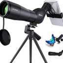 HUICOCY Spotting Scopes, 39-19m/1000m Spotting Scopes with Tripod, FMC Lens, BAK4 45 Degree Angled Eyepiece, Fogproof Scope with Phone Adapter, Carry Bag, Bird Watching Wildlife Scenery (20-60x60mm)