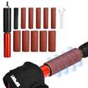 Hand-Held Rubber Sanding Drum for Drill - 4-1/2" x 1-1/2" and 4-1/2" x 1", Spindle Sander Adapter for Power Drill, Drum Sanding Sleeves for Wood and Metal