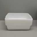 5-Pack Commercial Bus Tubs Box/Tote Box, White Plastic Storage Bin with Handles/Wash Basin Tub (8 Liter)