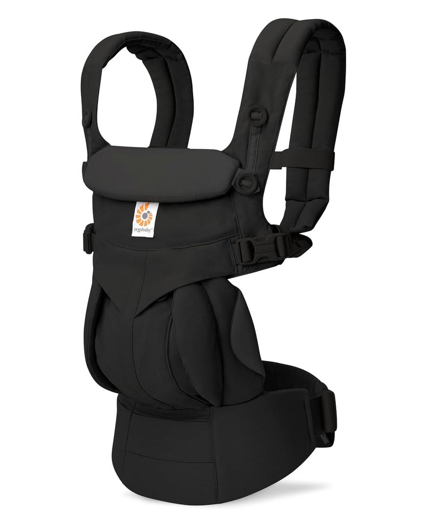 Ergobaby Omni Classic Baby Carrier for Newborn to Toddlers 0-48 Months (7-45 lbs) - 4-Position 100% Premium Cotton Baby Carrier with Ergonomic Support - Pure Black