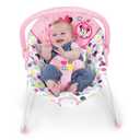 Bright Starts Disney Baby Minnie Mouse Baby Bouncer Soothing Vibrations Plush Infant Seat - Removable Toy Bar, Nonslip Feet, 0-6 Months Up to 20 lbs (Spotty Dotty)