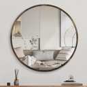 1st owned Round Wall Mirror Bronze 24 Inch -Circular Metal Framed Wall Mounted Mirror, Hanging Round Modern Decorative for Entryway Bathroom, Living Room, Bedroom (24"L x 1"W)
