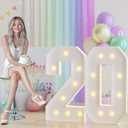 JoyMuse 3ft Marquee Numbers 20, Large Light Up Numbers 20, 20th Birthday Decorations for Girls and Boys, Yellow Light