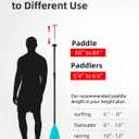 Abahub SUP Paddle - 3 Piece Adjustable Paddles - Lightweight Stand-up Paddle Oars for Paddleboard, Adjustable Aluminum Alloy Shaft 68" - 84", Black/Blue/Green/Orange/Red/Yellow Plastic Nylon Blade