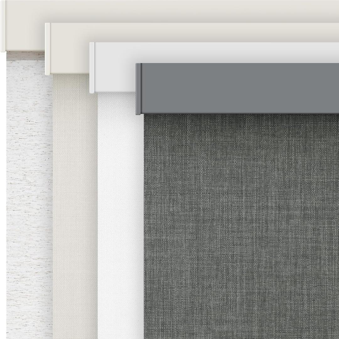 AOSKY Cordless Blackout Roller Shades for Windows, 21"W x 72"H, Linen Grey | Black Out Free-Stop Shade with Valance, Thermal Insulated & UV Protection Fabric, Pull Down Window blinds for Indoor Bedroom