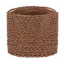 Helunsi 32.8ft Twisted Cloth Covered Wire, 2 Core Mahogany Brown Cloth Covered Electrical Wire, 18 Wire Gauge Fabric Covered Lamp Cord, Vintage Twisted Cloth Covered Wire, for DIY Lamp-Mahogany Brown