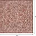JONATHAN Y Weave Floral Indoor Outdoor Square Area Rug 3X3 Red/Taupe, Tela Bohemian Textured for Backyard, Patio, Porch, Easy-Cleaning, High Traffic, Pet-Friendly, Non-Shedding (SMB100A-3SQ)