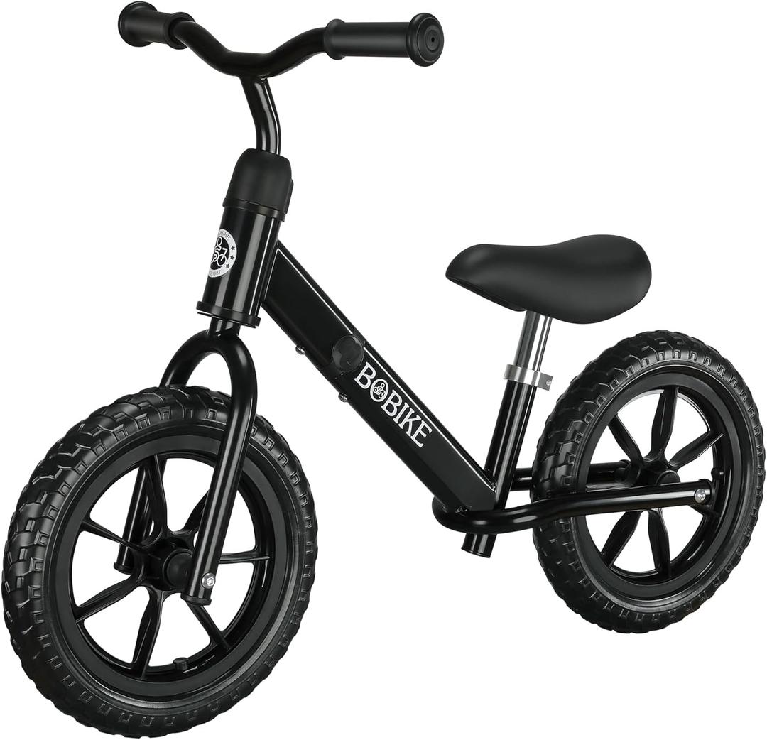Bobike Toddler Balance Bike Toys for 2 to 5 Year Old Girls Boys Adjustable Seat and Handlebar No-Pedal Training Bike Best Gifts for Kids | Toys, Adjustable Seat, Adjustable Handlebar, Best Gifts for Kids (Black)