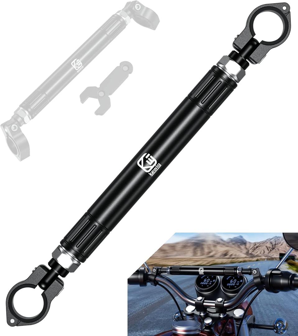BRCOVAN Aluminum Alloy Cross Bar for Motorcycle, Length Adjustable Design Handlebar Extender Extension, Motorcycle Balance Bar Reinforce Lever Compatible with Handlebar 22mm in Diameter
