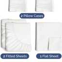 Split King Size 5 Piece Sheet Set - Comfy Breathable & Cooling Sheets - Hotel Luxury Bed Sheets for Women & Men - Deep Pockets, Easy-Fit, Extra Soft & Wrinkle Free - Antique White Oeko-Tex Bed Sheets