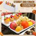 Ziliny 30 Pcs White Serving Platters 14 x 6 Inch Rectangle Serving Trays Reusable Food Tray Dishes Dessert Trays Plastic Plates for Wedding Home Table Thanksgiving Christmas Party