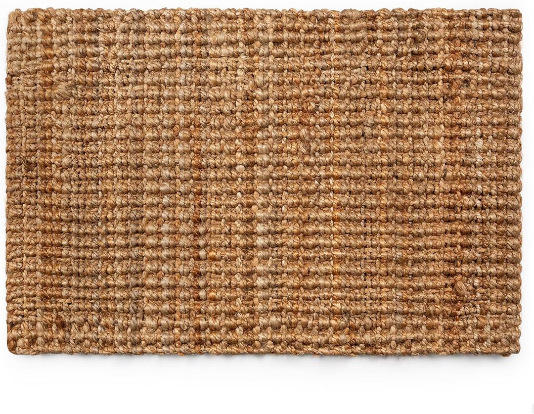 Handwoven Jute Rug - 2'x3', Natural Fiber Area Rug, Eco-Friendly, Durable, Versatile Accent Rug for Living Room, Bedroom, or Entryway, Boho Decor, Rustic Charm, Reversible, Easy to Maintain