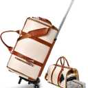 3 in 1 Convertible Garment Duffle Bags for Travel 45L Smooth Zipper Rolling Duffle Bag With Wheels Waterproof Carry On Duffle Bag for Men&Women with Weekends Weddings Business Short Trips Beige