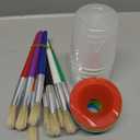 10 Pieces Assorted Colored Paint Brushes Set in 10 Colors and 8 Pieces Spill Proof Paint Cups for Kids School Supplies Art Class
