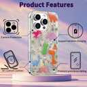 Compatible with iPhone 16 Pro Max Case,with [Soft Slim][Camera Protection] Cute Kawaii Shiny Aesthetic Phone Cover Anti-Yellowing Shockproof Protective Cover for Women Girl-Dinosaurs