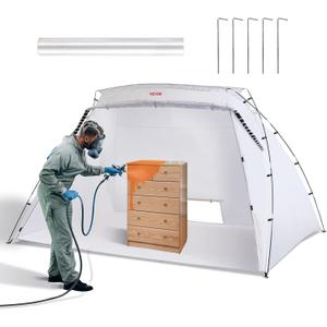 VEVOR Portable Paint Booth,10x7x6ft Larger Spray Paint Tent with Built-in Floor & Mesh Screen & Windproof Hooks, Painting Tent Station for Furniture DIY Hobby Tool, Spray Paint Shelter,Extra Large (L120*W84*H72inch)