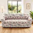 PrinceDeco Floral Couch Covers for 3 Cushion Couch Sofa, Colorful Flower Pattern, Stretch 1 Pieces Sofa Slip Covers for Sofas/Couches Sofa Covers Washable Protector for Kids, Pets Friendly