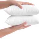 FLXXIE Tiny Pillows, Down Alternative Microfiber 11x7 Inches Mini Pillow for Travel, Pets, Soft Machine Washable Small Pillows for Neck, Lumbar, White