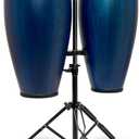 Latin Percussion City II Series Conga Set with Double Stand, Blue, LP646NYII