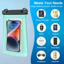 Jzocon Waterproof Phone Pouch for Phone, Floating Large Capacity Dry Bag Stores Sunscreen, Sunglasses, Waterproof Bag for Beach, Swimming, Kayaking for iPhone 16 15 14 11 Pro Max & Galaxy S24 S21