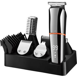 SURKER Beard Trimmer for Men Hair Clippers Body Mustache Nose Hair Groomer Cordless Precision Trimmer 6 in 1 Grooming Kit Waterproof USB Rechargeable