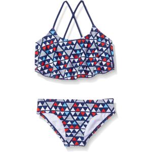 Kanu Surf Girls' Alania Flounce Bikini Beach Sport 2 Piece Swimsuit (10, Jade Blue)