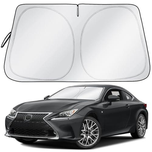 LEVOTIYER Windshield Sun Shade - Car Sun Shade with Storage Pouch, Foldable Sun Shade for Car Window Reflect UV Sun and Heat -Large