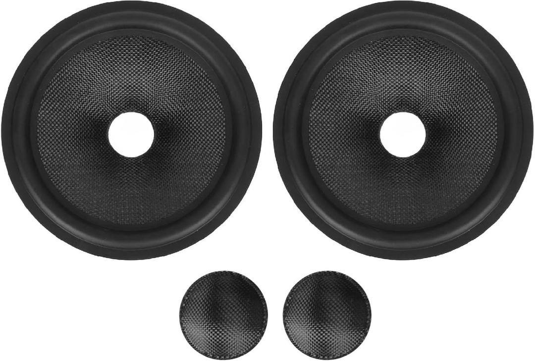 Paper Speaker Cone Subwoofer Cones,1 Inch Inner Diameter Speaker Paper Drum with Rubber Surround for 5 Inch Speakers 2pcs