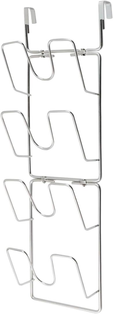 Wealrit Pot-Lid-Organizer Rack, 4-Tier Pots and Pans Lid Organizer Door Mounted Pot Cover Holder Rack for Cabinet Door/Wall Hanging Pot Cover Support for Kitchen Storage No Drilling