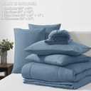 CozyLux Oversized Queen Comforter Sets Dusty Blue, 7 Pieces Bed in a Bag, Ultra-Soft All Season Bedding Sets with Stitch Quilted Comforter, Flat Sheet, Fitted Sheet, Pillowcases, Grayish Blue