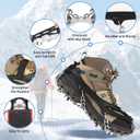 Crampons 19 Stainless Steel Spikes Ice Cleats for Shoes and Boots,Snow Traction Cleats Ice Grips for Hiking, Mountain Climbing,Walking,Fishing for Men & Women (Large)