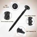 6 Inch Heavy-Duty Outdoor Structural Screws, 50Pcs Star Drive Deck Screw, Rust-Resistant Lag Screws and Wood Screws for Timber, Log, and Landscaping Projects (#14 x 6 Black),in Anchors and Screws