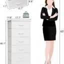 Crestlive Products Tall Dresser for Bedroom Vertical Storage Tower - Sturdy Steel Frame, Wood Top, Easy Pull Fabric Bins, Handles - Organizer Unit for Hallway, Entryway, Closets - 6 Drawers (White), 11.8"D x 17.7"W x 45.8"H